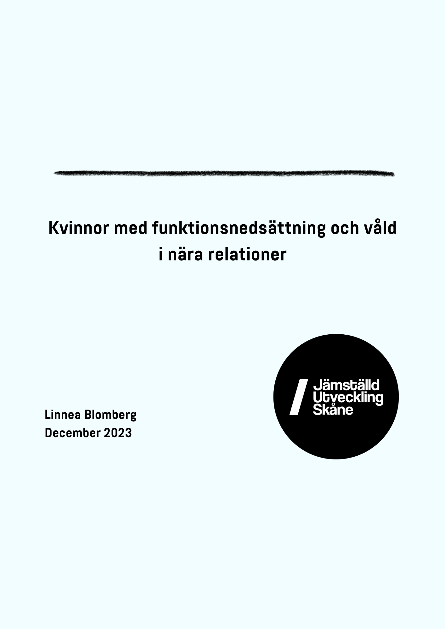 Omslag: Kvinnor med funktionsnedsättning och våld i nära relationer